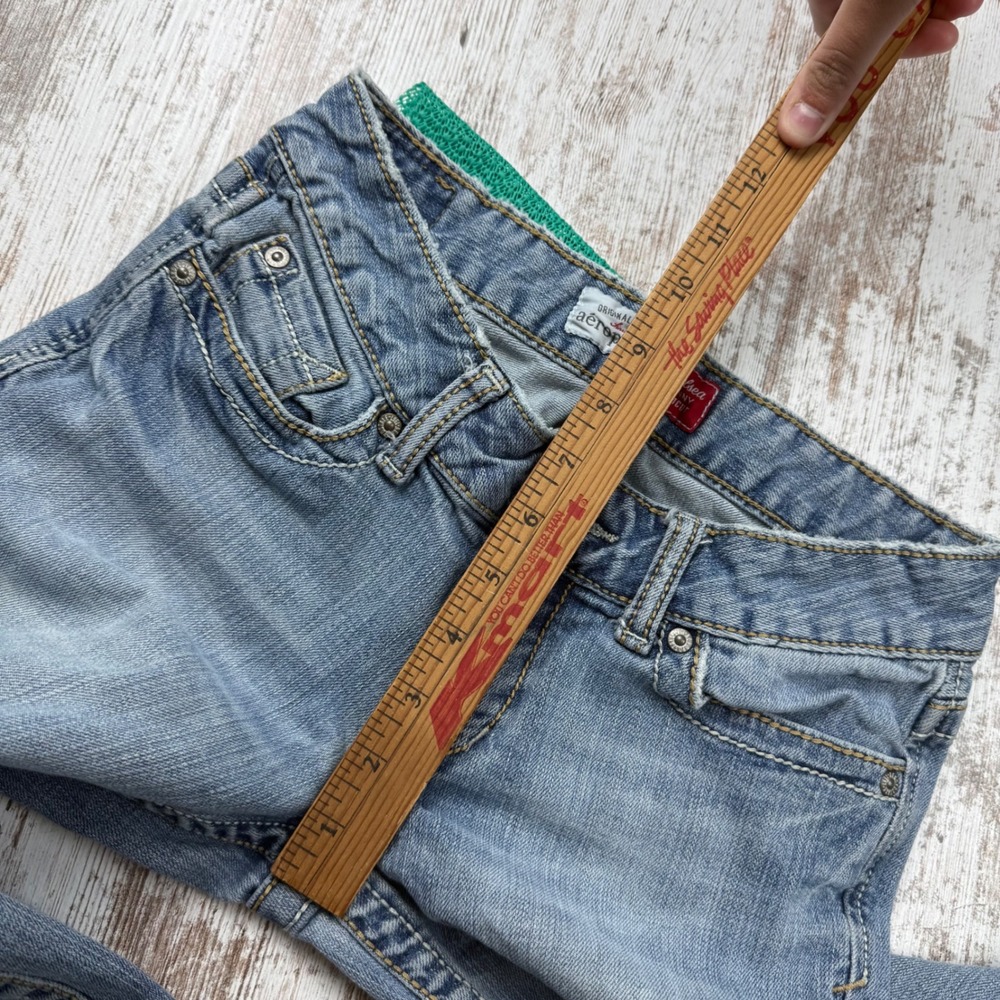 VTG Y2K Aeropostale Chelsea Skinny Bootcut Jean Light Wash Ultra Low Rise 1/2 R - Picture 10 of 13